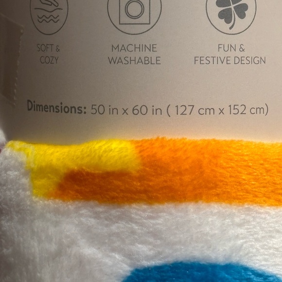 Colorful Patterned Plush Throw - Picture 5 of 7